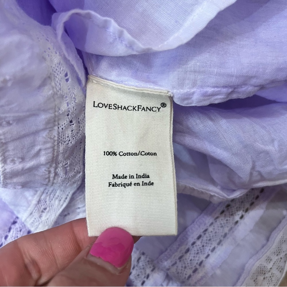 LoveShackFancy Lavender Ruffle Mini Dress - Picture 7 of 9